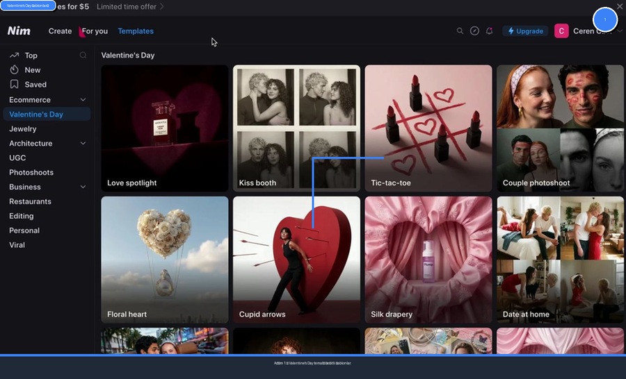 Valentine's Day şablonları